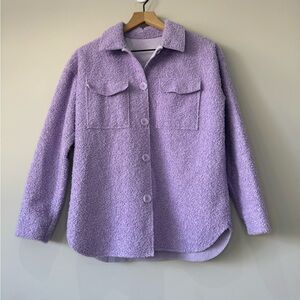 Dunnes Stores Boxy Women's Purple Sherpa Jacket Shacket size S